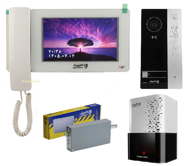 پکیج کامل آیفون تصویری الکتروپیک مدل 996 با مانیتور ۷ اینچ لمسی و پنل کارتخوان 204
