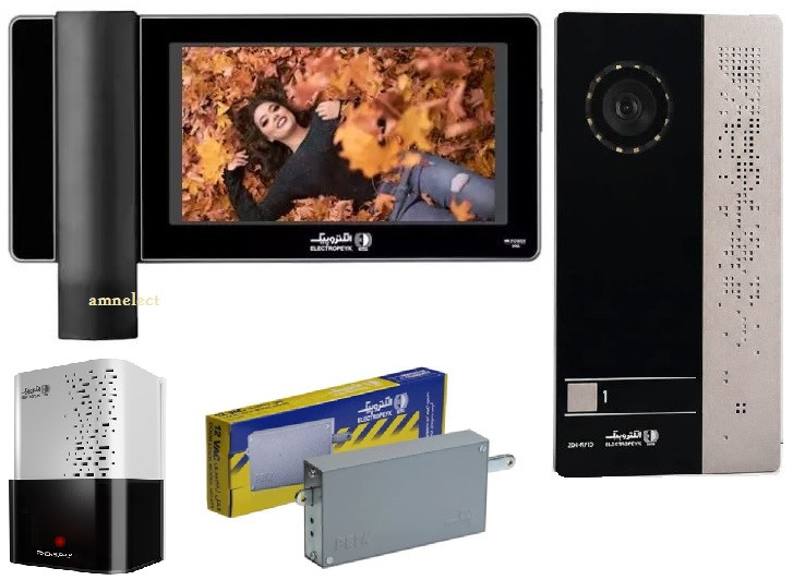 پکیج کامل آیفون تصویری الکتروپیک مدل 996 با مانیتور ۷ اینچ لمسی و پنل کارتخوان 204
